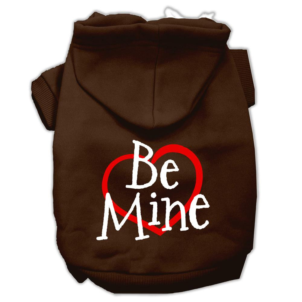 Be Mine Screen Print Pet Hoodies Brown Size XXXL (20)