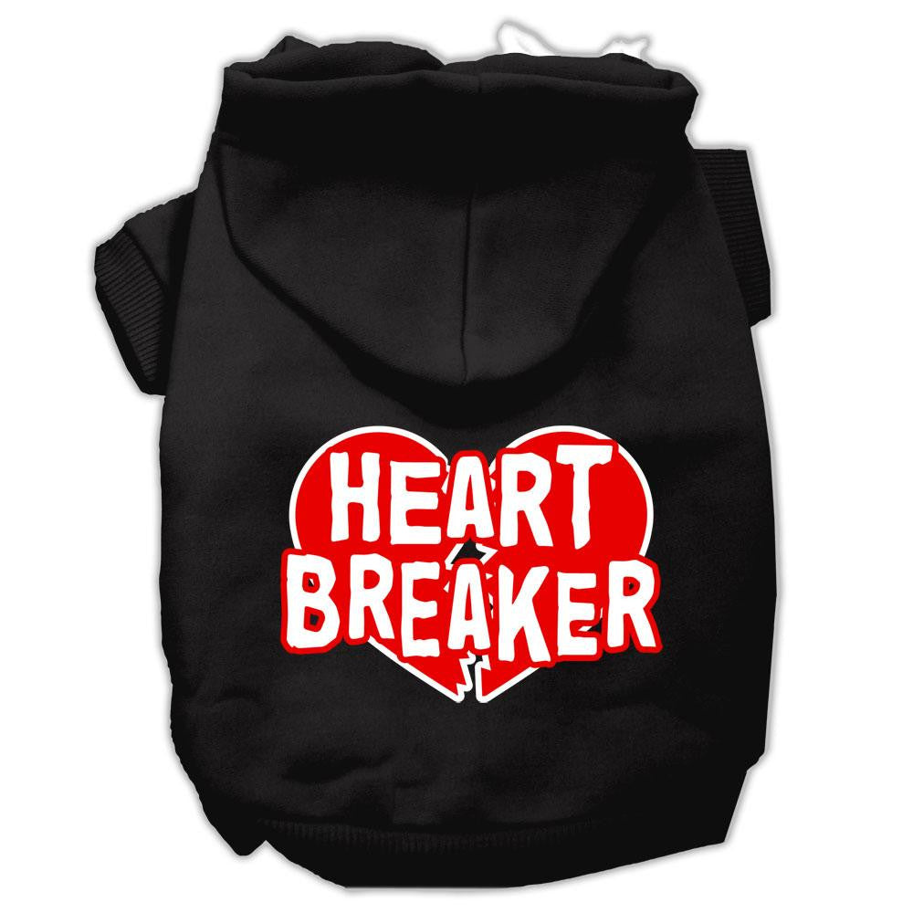 Heart Breaker Screen Print Pet Hoodies Black Size XXL (18)