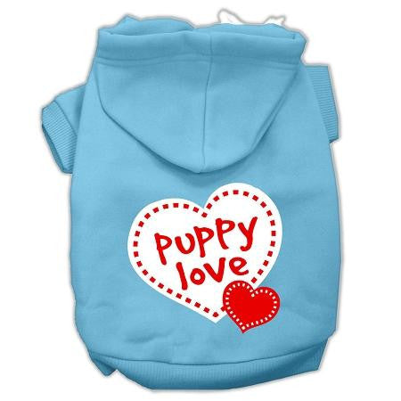 Puppy Love Screen Print Pet Hoodies Baby Blue Size Lg (14)