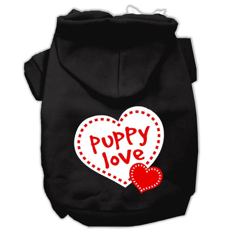 Puppy Love Screen Print Pet Hoodies Black Size Med (12)