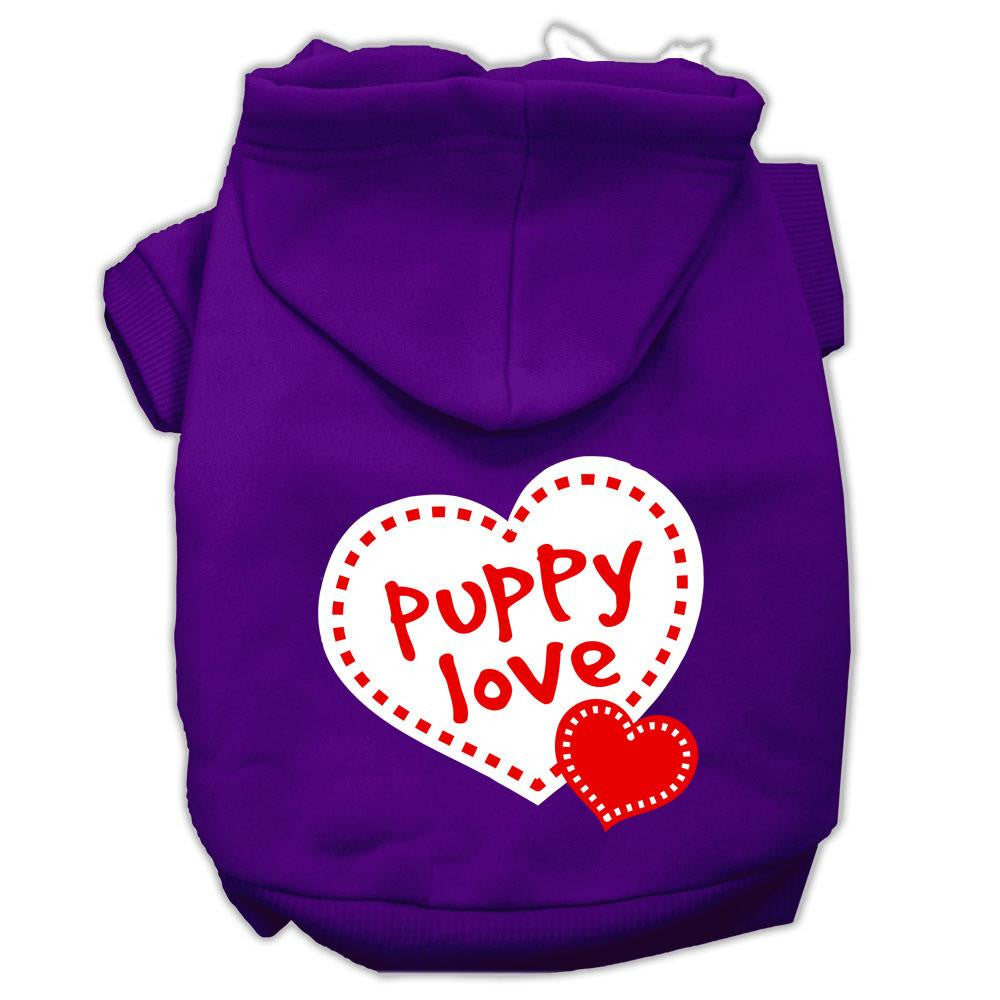 Puppy Love Screen Print Pet Hoodies Purple Size Med (12)