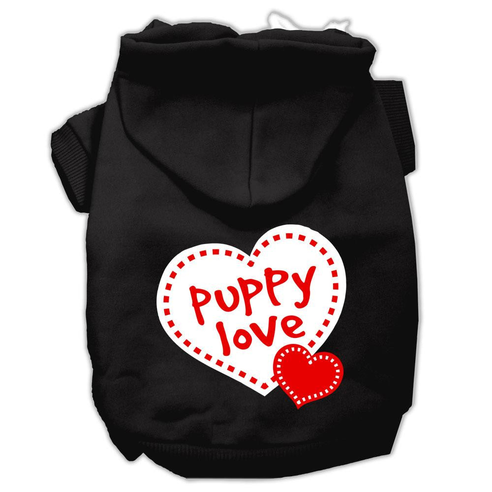 Puppy Love Screen Print Pet Hoodies Black Size XL (16)