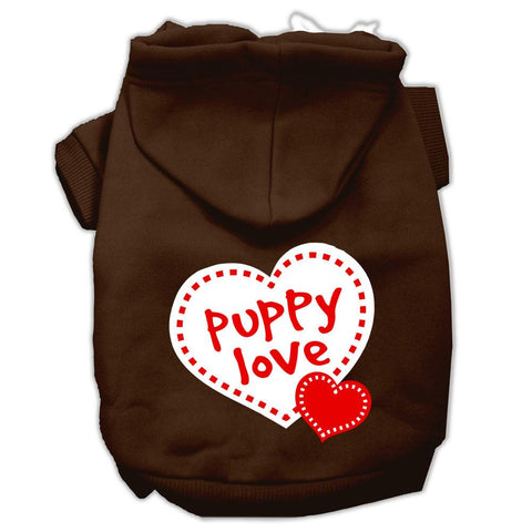 Puppy Love Screen Print Pet Hoodies Brown Size XL (16)