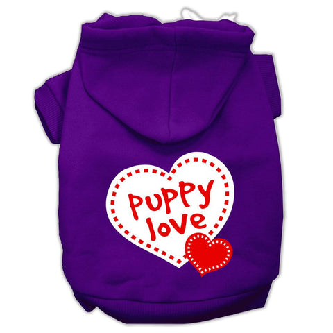 Puppy Love Screen Print Pet Hoodies Purple Size XL (16)