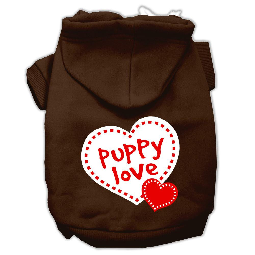 Puppy Love Screen Print Pet Hoodies Brown Size XXL (18)