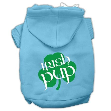 Irish Pup Screen Print Pet Hoodies Baby Blue Size Lg (14)