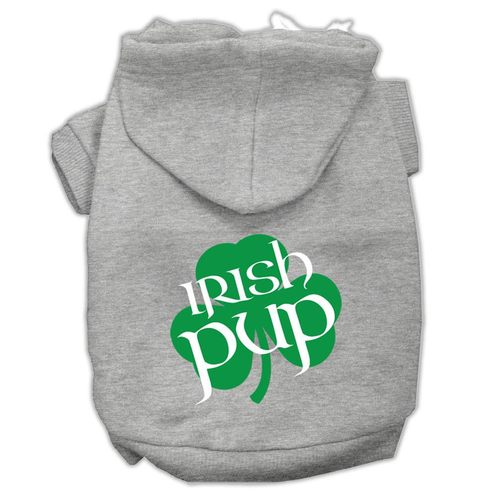 Irish Pup Screen Print Pet Hoodies Grey Size Lg (14)