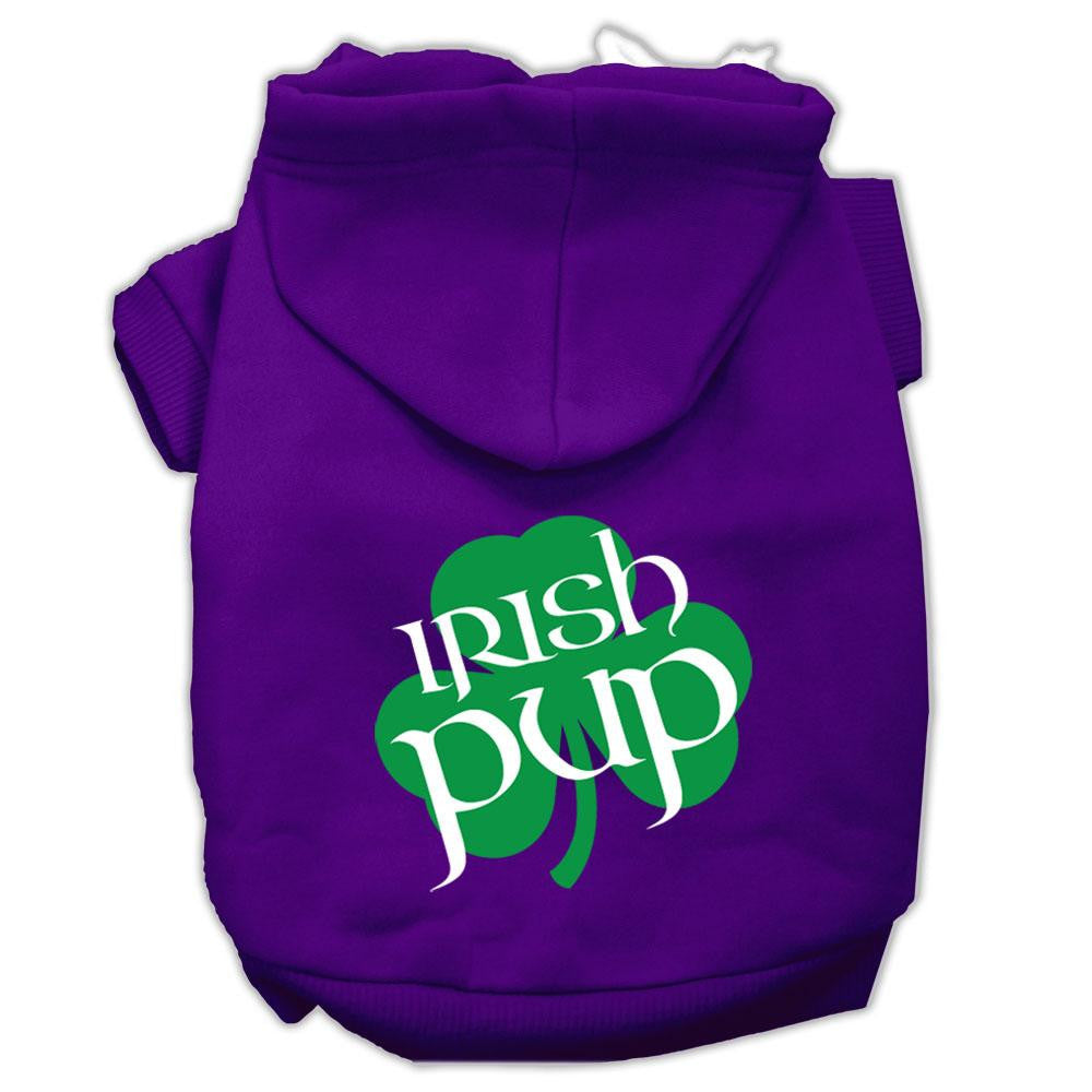 Irish Pup Screen Print Pet Hoodies Purple Size Lg (14)