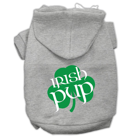 Irish Pup Screen Print Pet Hoodies Grey Size Med (12)