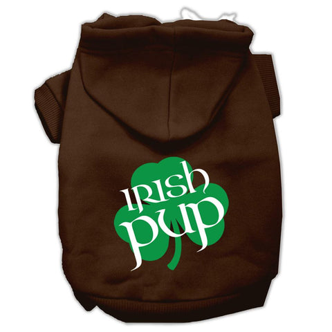 Irish Pup Screen Print Pet Hoodies Brown Size XL (16)