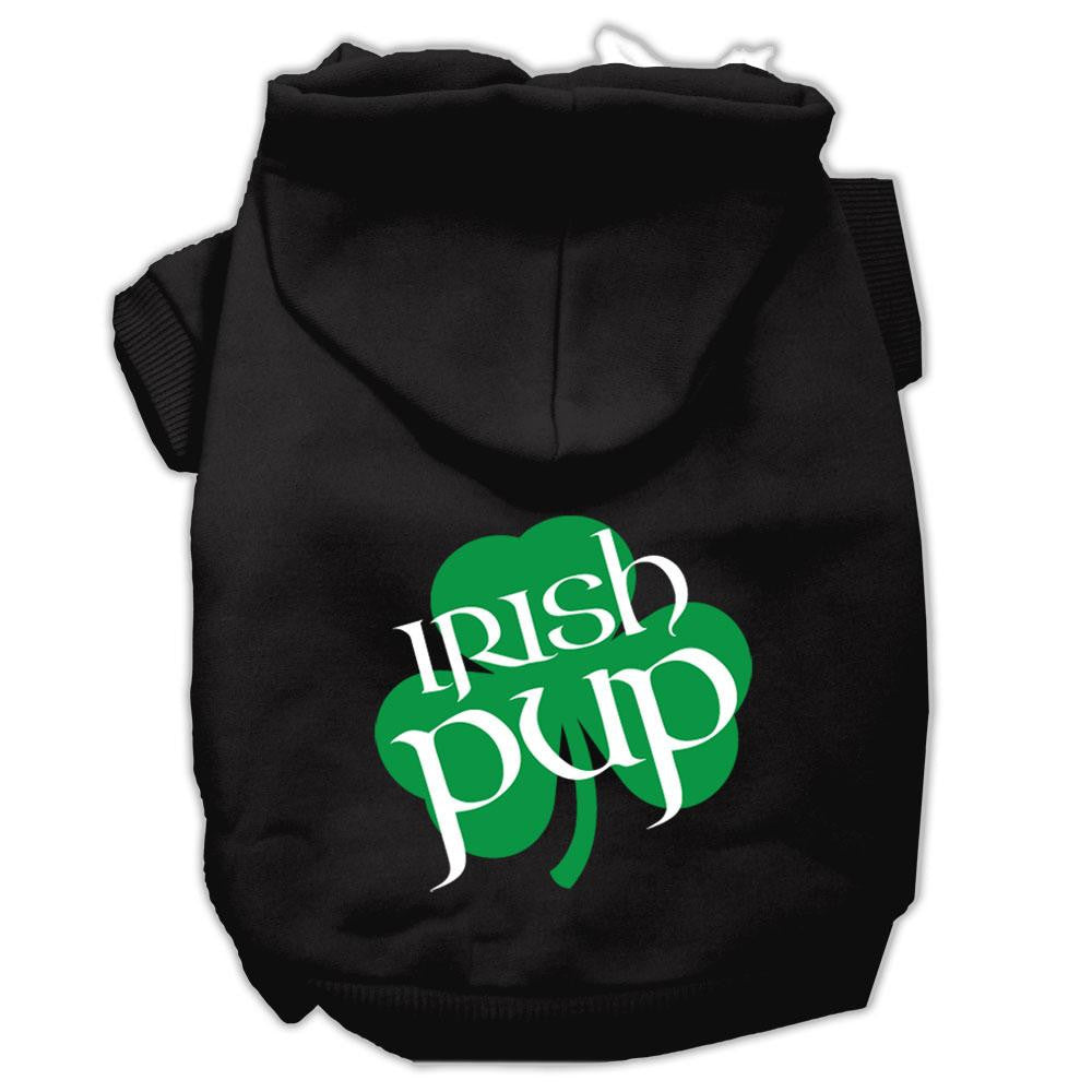 Irish Pup Screen Print Pet Hoodies Black Size XS (8)