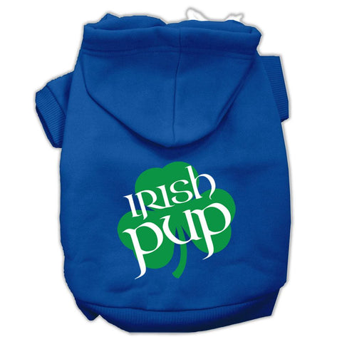 Irish Pup Screen Print Pet Hoodies Blue Size XS (8)