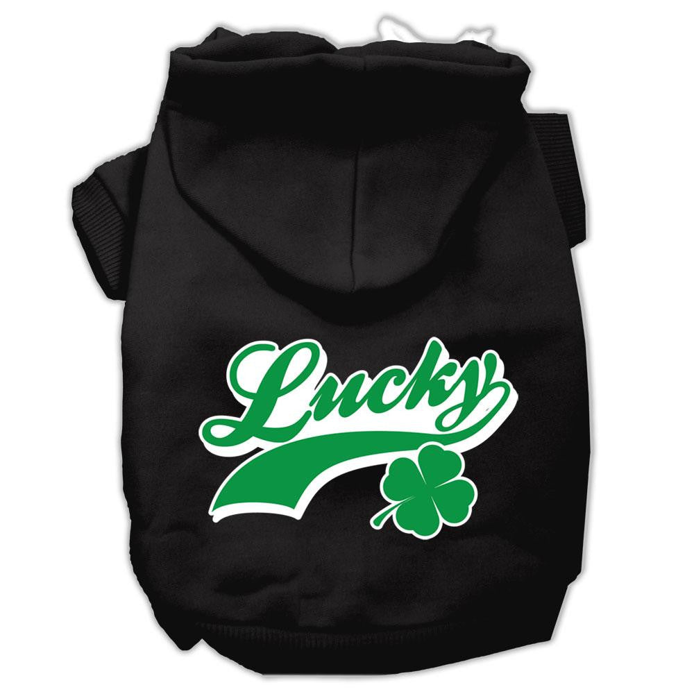 Lucky Swoosh Screen Print Pet Hoodies Black Size Lg (14)