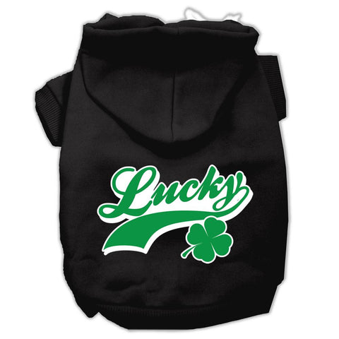 Lucky Swoosh Screen Print Pet Hoodies Black Size XL (16)