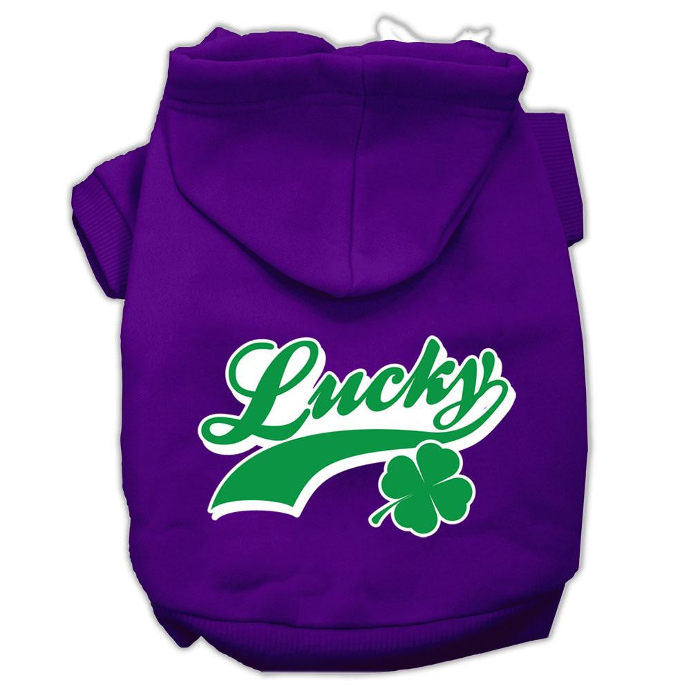 Lucky Swoosh Screen Print Pet Hoodies Purple Size XXXL (20)