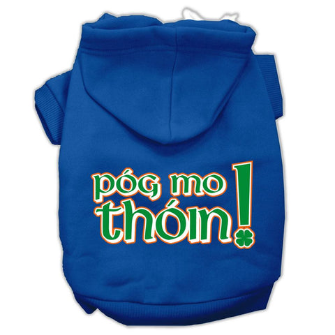 Pog Mo Thoin Screen Print Pet Hoodies Blue Size Lg (14)