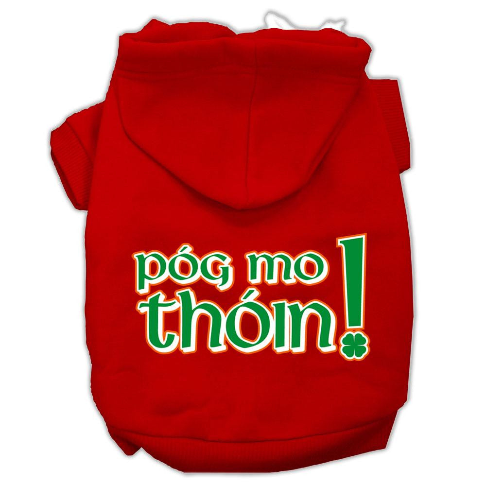 Pog Mo Thoin Screen Print Pet Hoodies Red Size Sm (10)