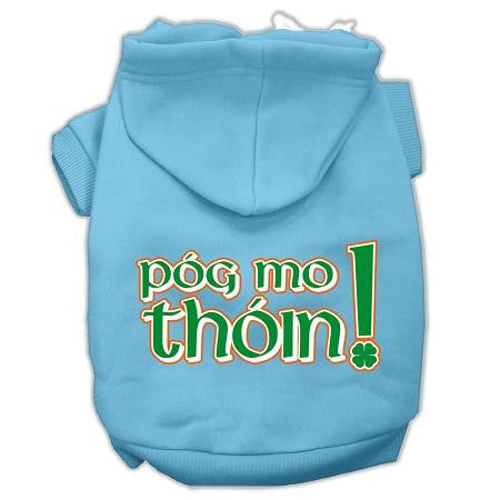 Pog Mo Thoin Screen Print Pet Hoodies Baby Blue Size Xs (8)