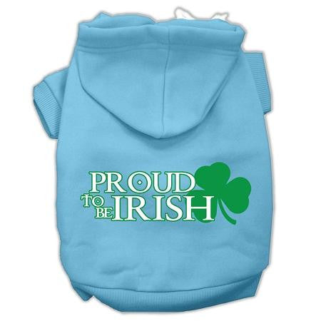 Proud To Be Irish Screen Print Pet Hoodies Baby Blue Size Lg (14)