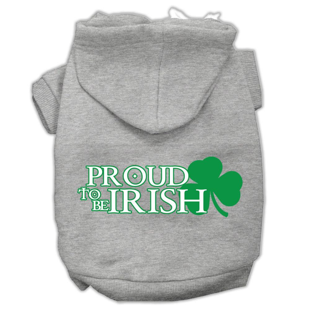 Proud To Be Irish Screen Print Pet Hoodies Grey Size Lg (14)