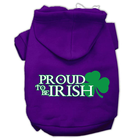 Proud to be Irish Screen Print Pet Hoodies Purple Size Lg (14)