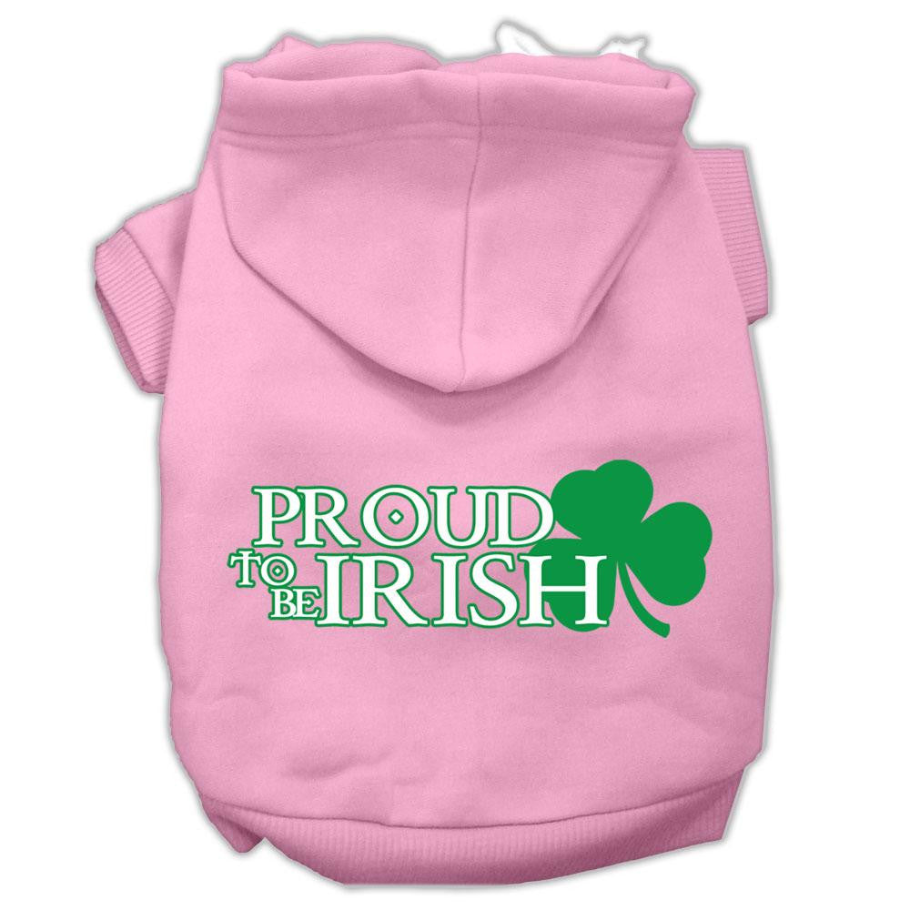 Proud To Be Irish Screen Print Pet Hoodies Light Pink Size Med (12)