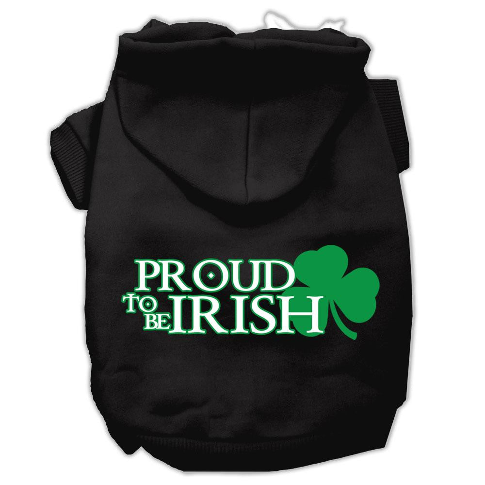 Proud to be Irish Screen Print Pet Hoodies Black Size Sm (10)