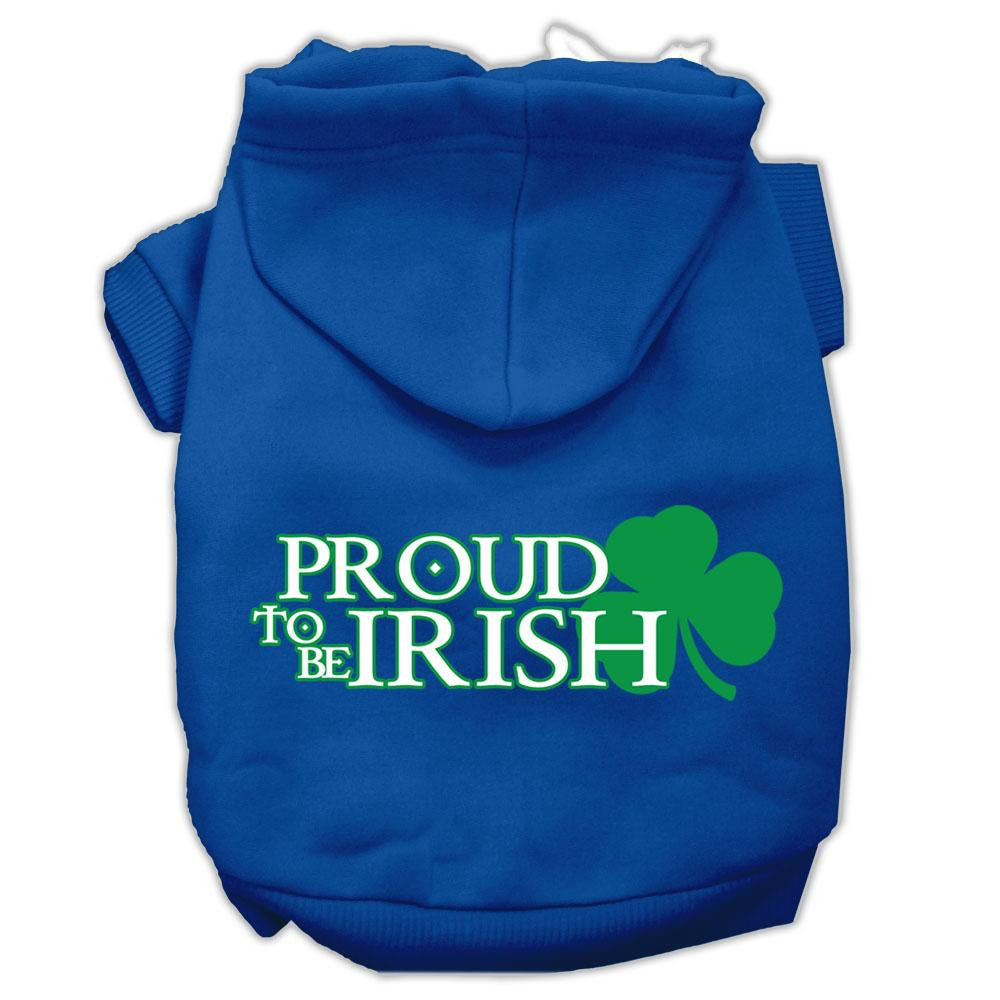 Proud to be Irish Screen Print Pet Hoodies Blue Size XS (8)