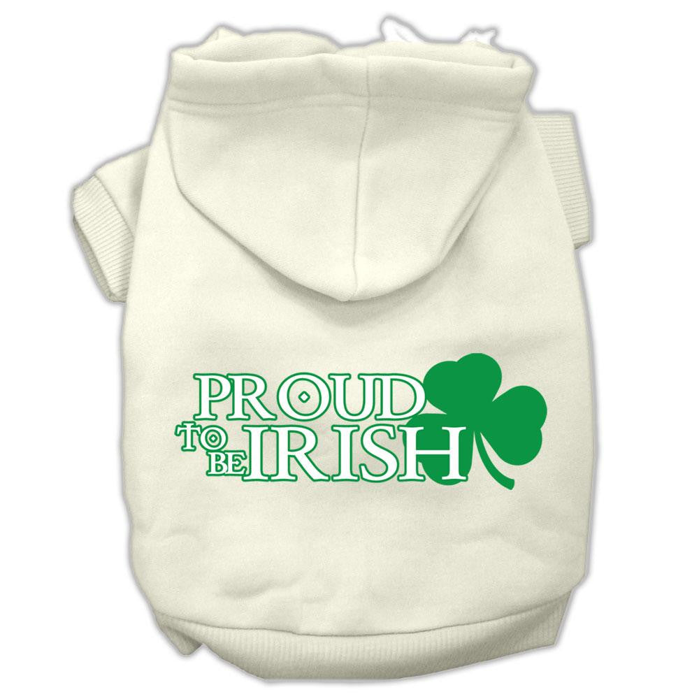 Proud to be Irish Screen Print Pet Hoodies Cream Size XS (8)