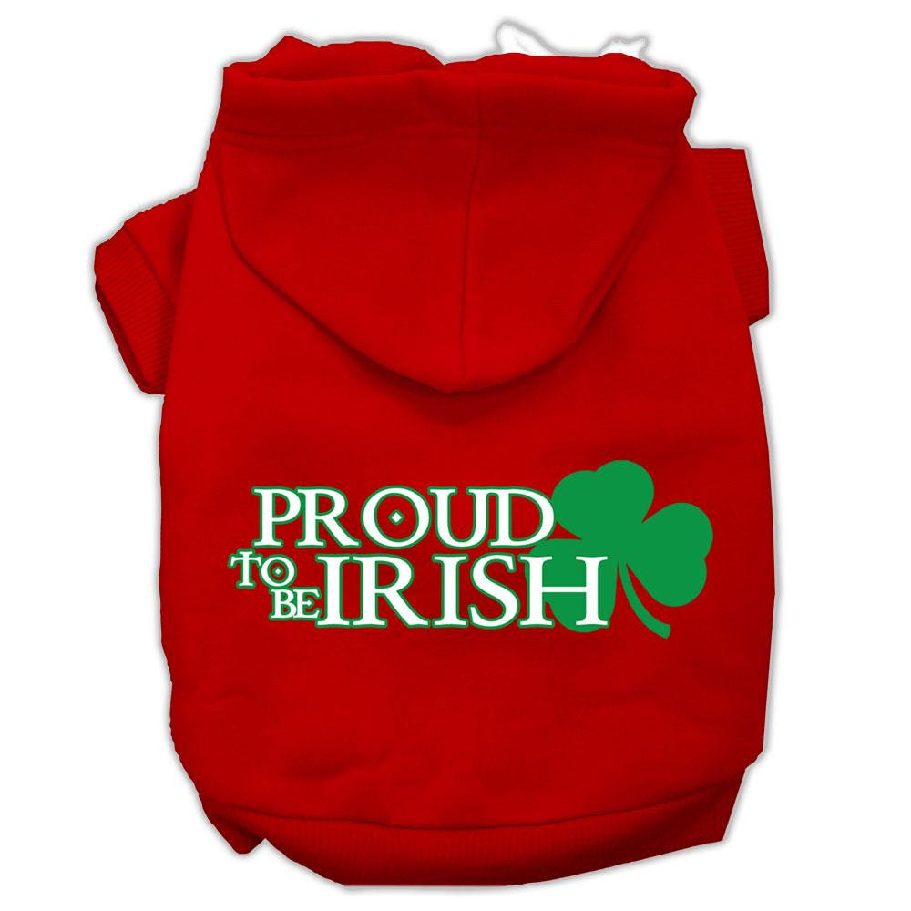 Proud to be Irish Screen Print Pet Hoodies Red Size XS (8)