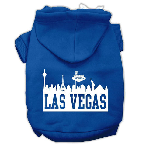 Las Vegas Skyline Screen Print Pet Hoodies Blue Size Lg (14)