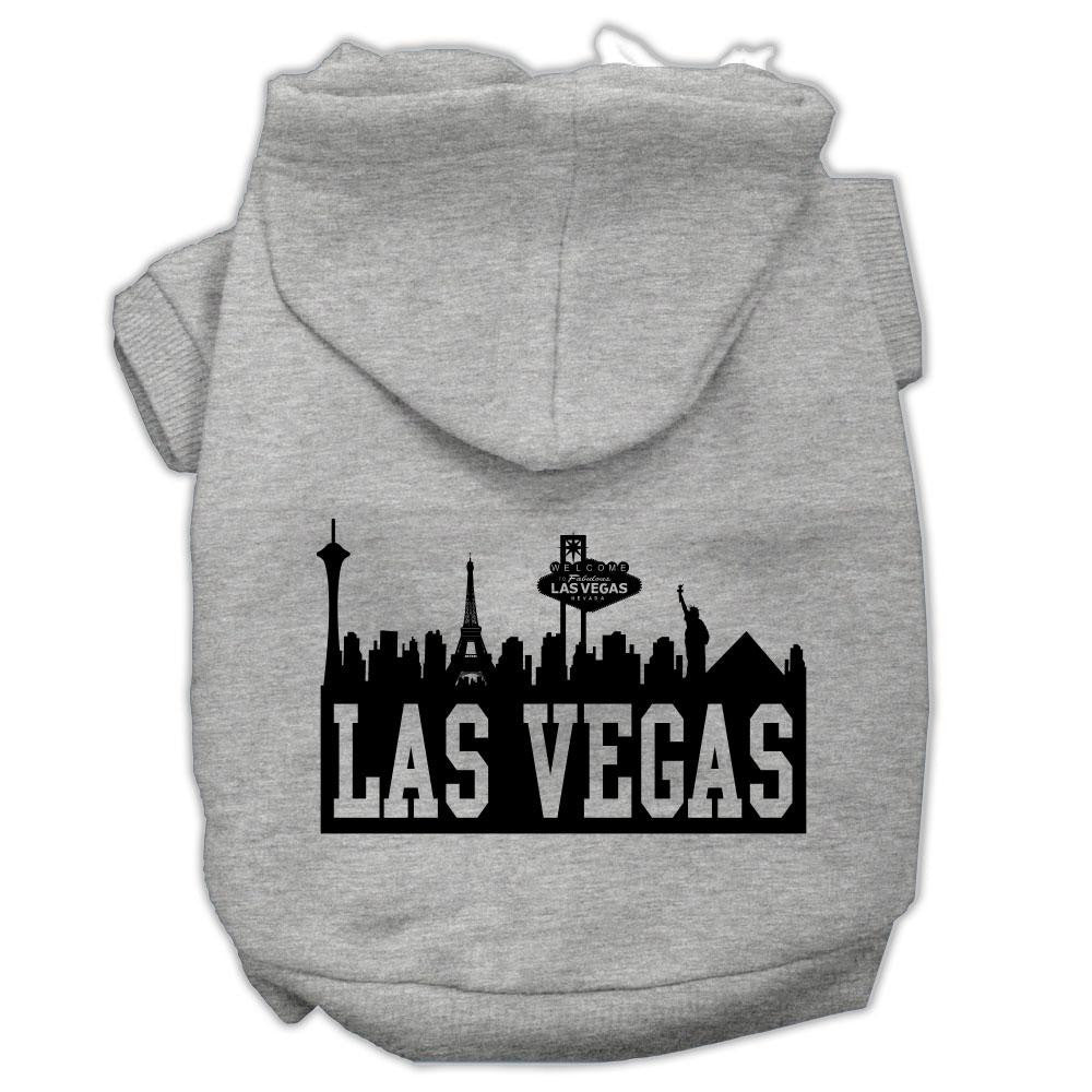 Las Vegas Skyline Screen Print Pet Hoodies Grey Size Med (12)