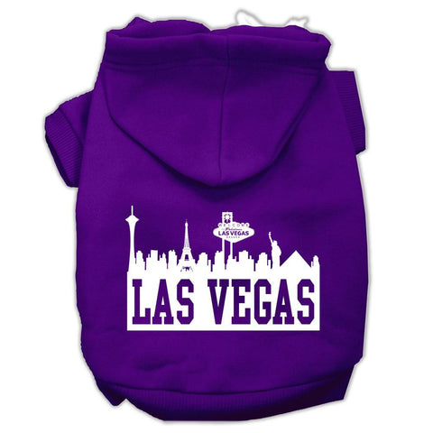 Las Vegas Skyline Screen Print Pet Hoodies Purple Size Med (12)