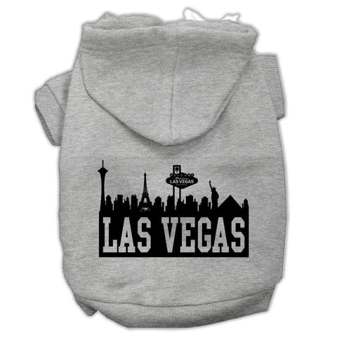 Las Vegas Skyline Screen Print Pet Hoodies Grey Size Xl (16)