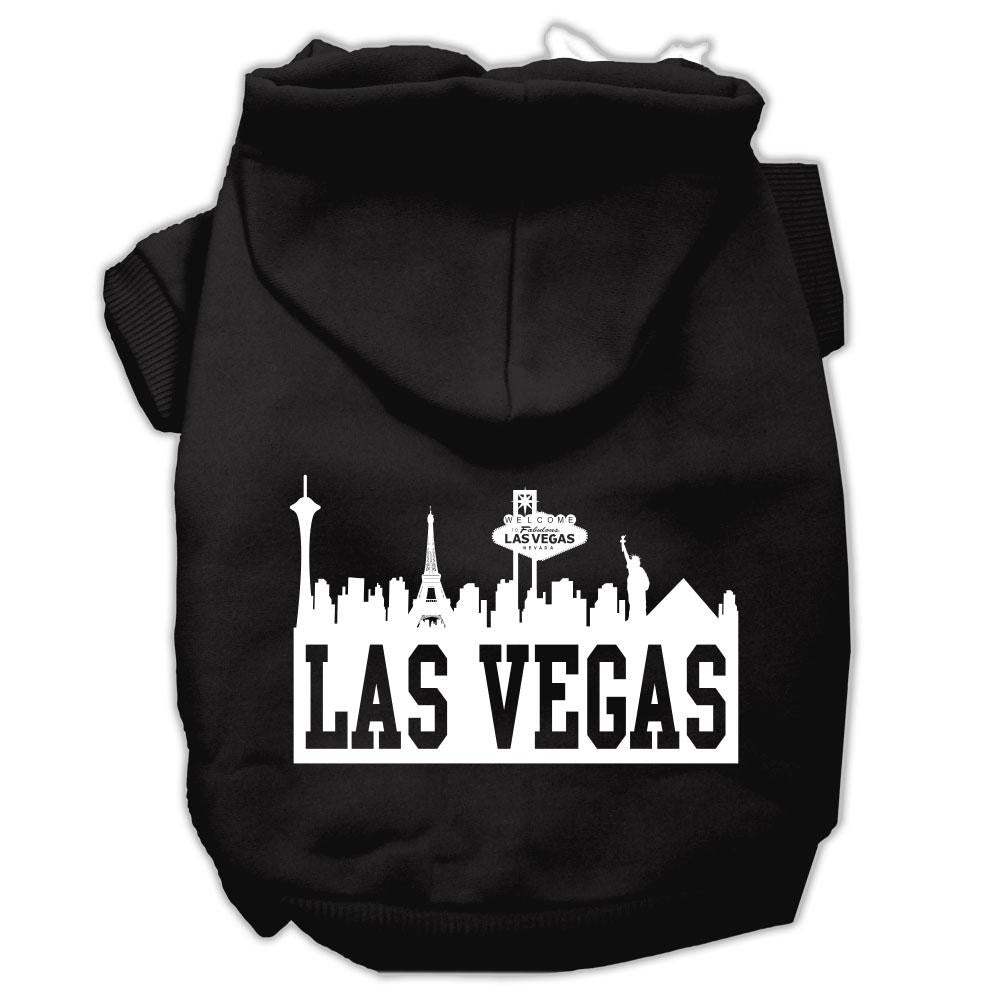 Las Vegas Skyline Screen Print Pet Hoodies Black Size XS (8)