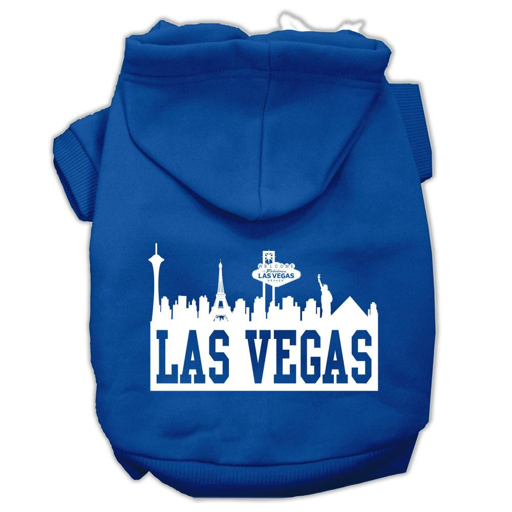 Las Vegas Skyline Screen Print Pet Hoodies Blue Size XS (8)