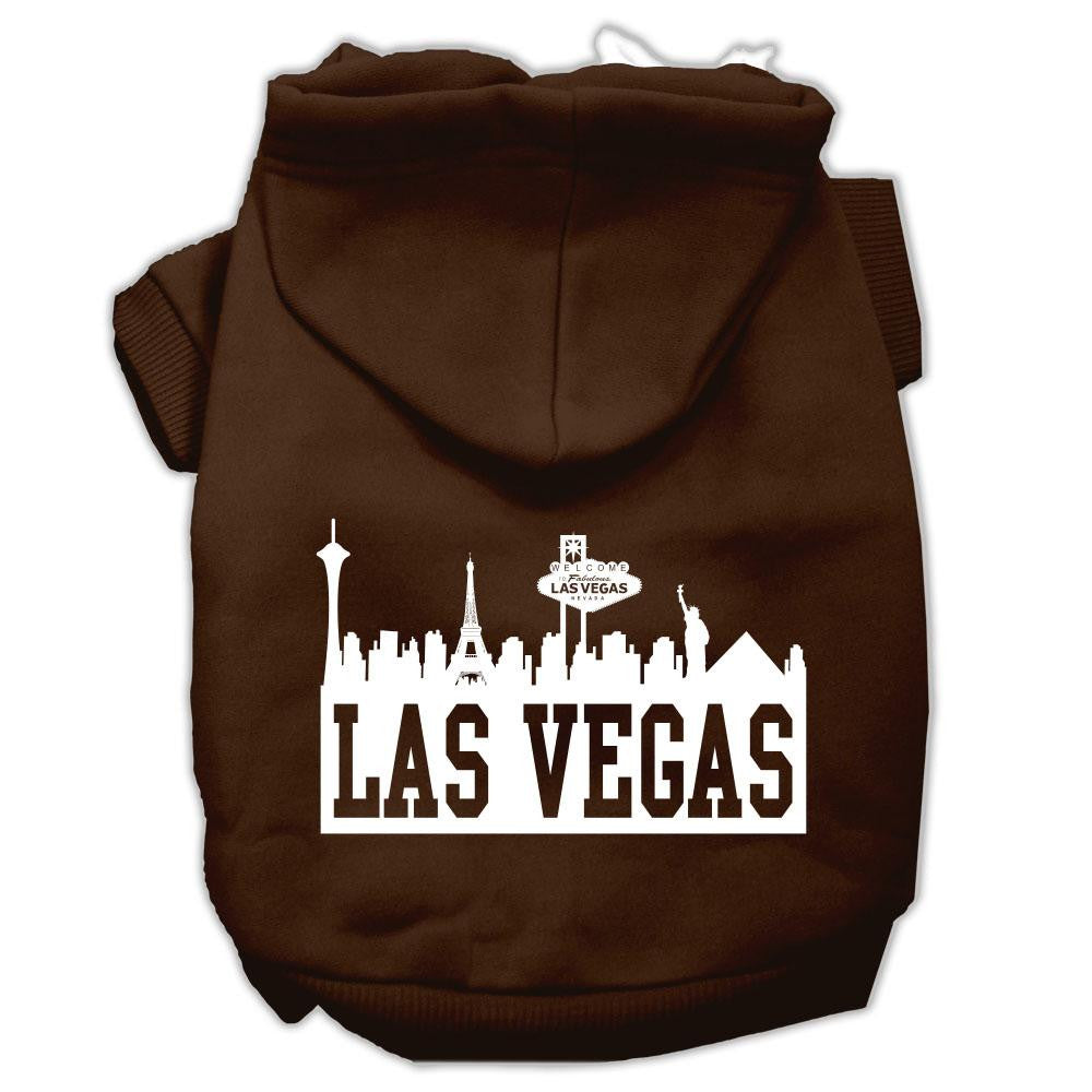 Las Vegas Skyline Screen Print Pet Hoodies Brown Size XS (8)