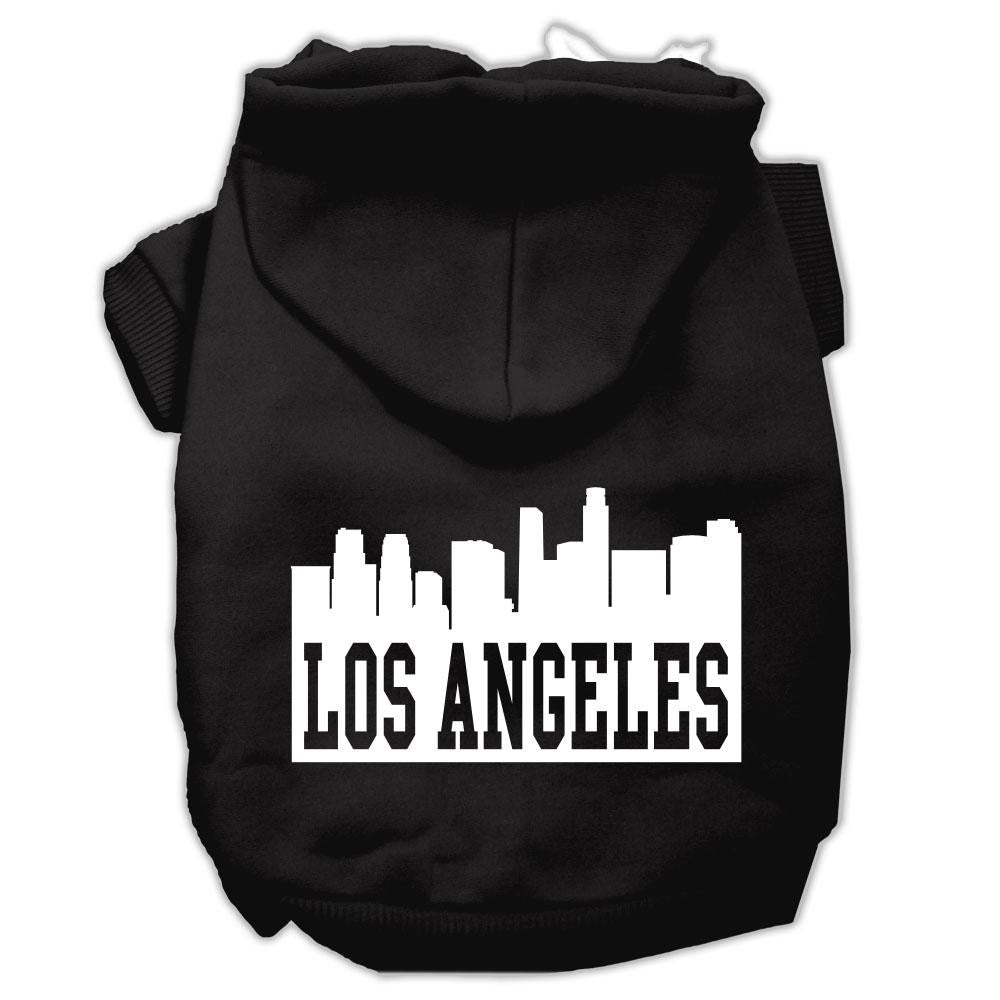 Los Angeles Skyline Screen Print Pet Hoodies Black Size Xxxl (20)