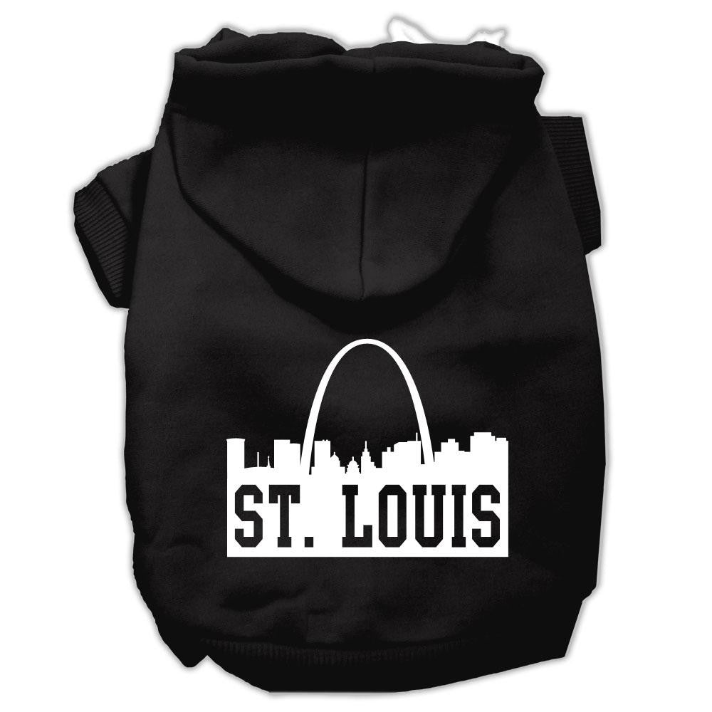 St Louis Skyline Screen Print Pet Hoodies Black Size Med (12)