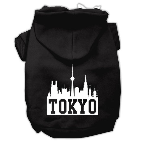 Tokyo Skyline Screen Print Pet Hoodies Black Size Sm (10)