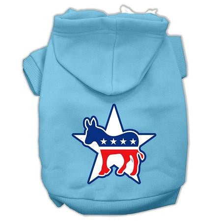 Democrat Screen Print Pet Hoodies Baby Blue Size Lg (14)