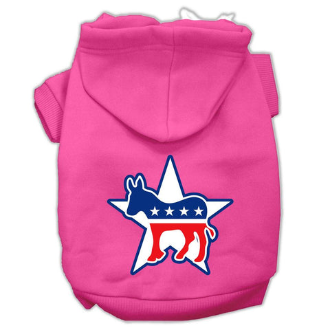 Democrat Screen Print Pet Hoodies Bright Pink Size Med (12)