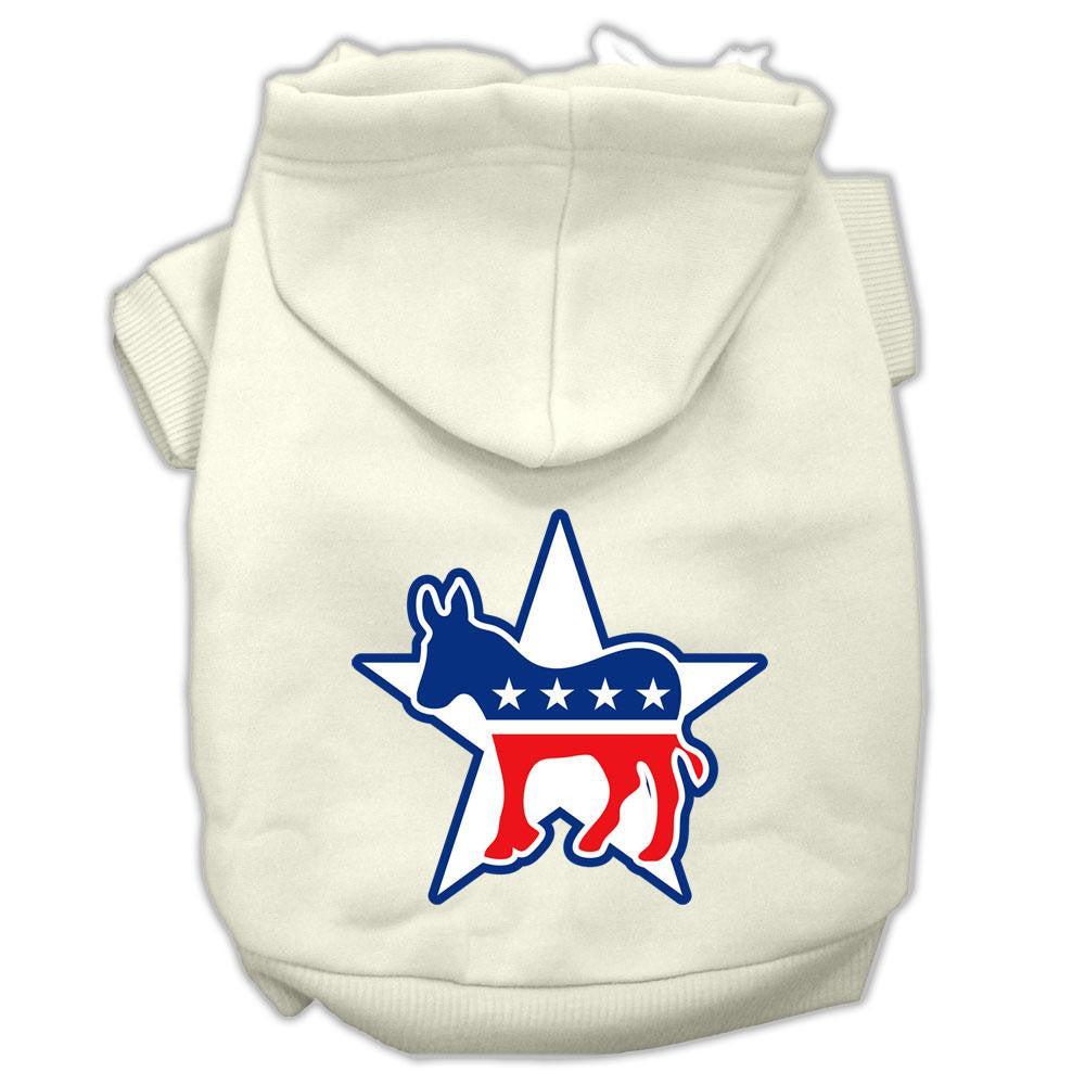 Democrat Screen Print Pet Hoodies Cream Size Med (12)