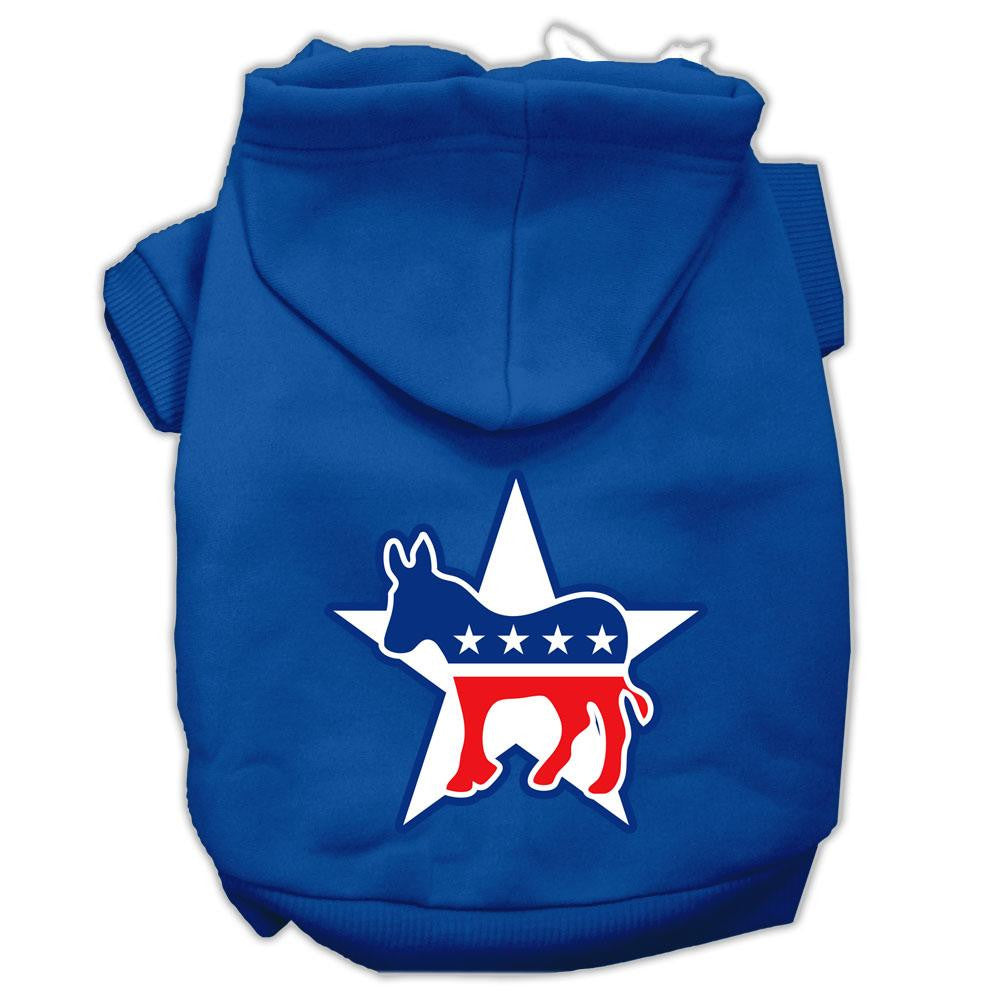 Democrat Screen Print Pet Hoodies Blue Size XS (8)