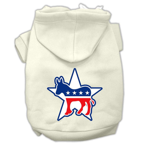 Democrat Screen Print Pet Hoodies Cream Size XS (8)