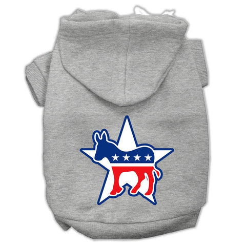 Democrat Screen Print Pet Hoodies Grey Size Xs (8)