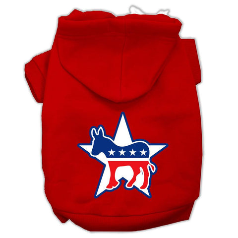 Democrat Screen Print Pet Hoodies Red Size XS (8)