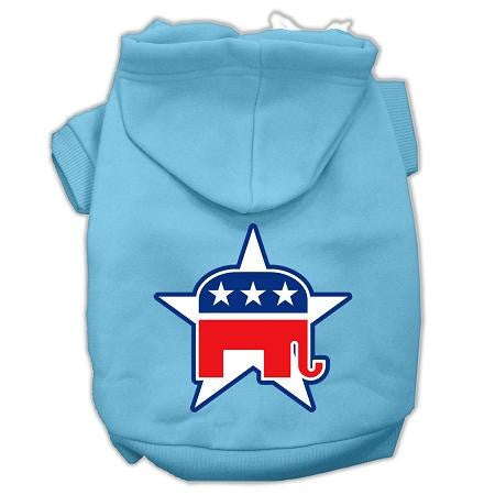 Republican Screen Print Pet Hoodies Baby Blue Size Lg (14)