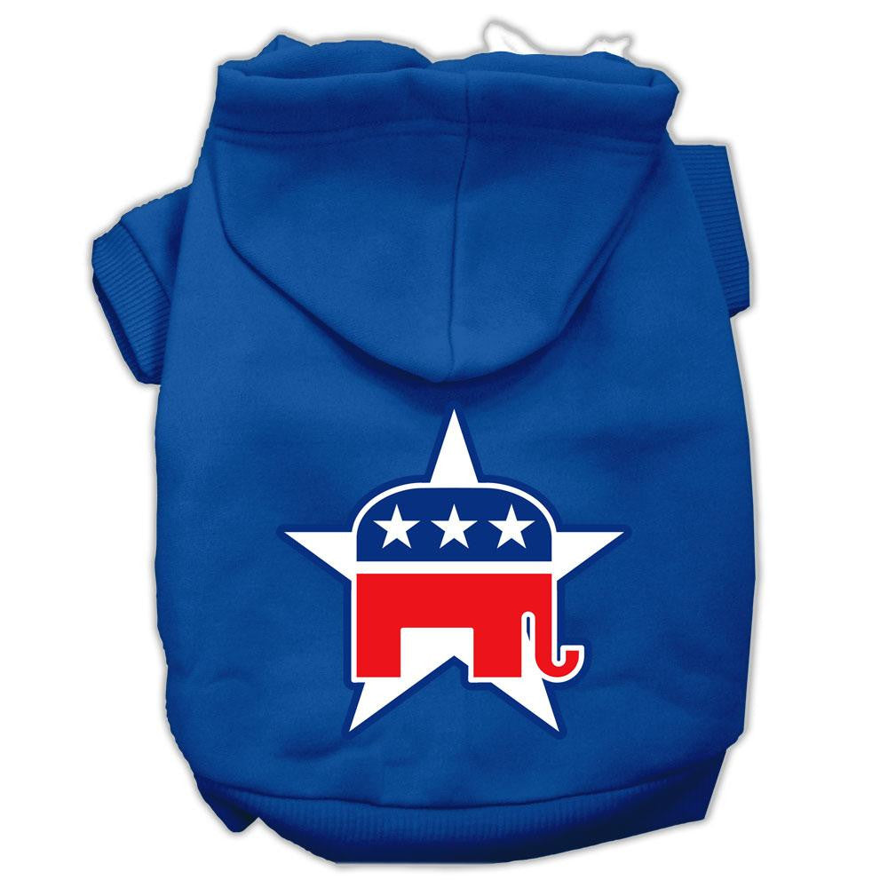 Republican Screen Print Pet Hoodies Blue Size Lg (14)