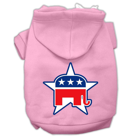 Republican Screen Print Pet Hoodies Light Pink Size Lg (14)